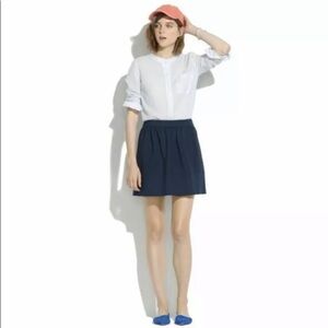 Madewell Navy Blue Ponte Swivel Pleated Mini Skirt